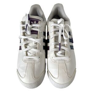 Men’s Adidas Samoa White Metallic Purple Blue EUC